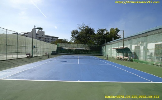 Mài sàn bê tông sân tennis